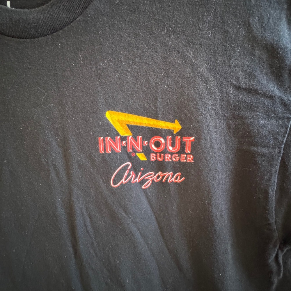 In-N-Out Burger Arizona Mens Black Graphic T-Shirt Large Hollywood Classic Cars - Picture 6 of 7